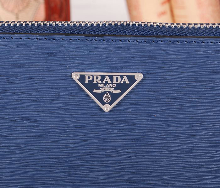 2014 Prada Saffiano Leather Clutch 8P601 blue for sale - Click Image to Close